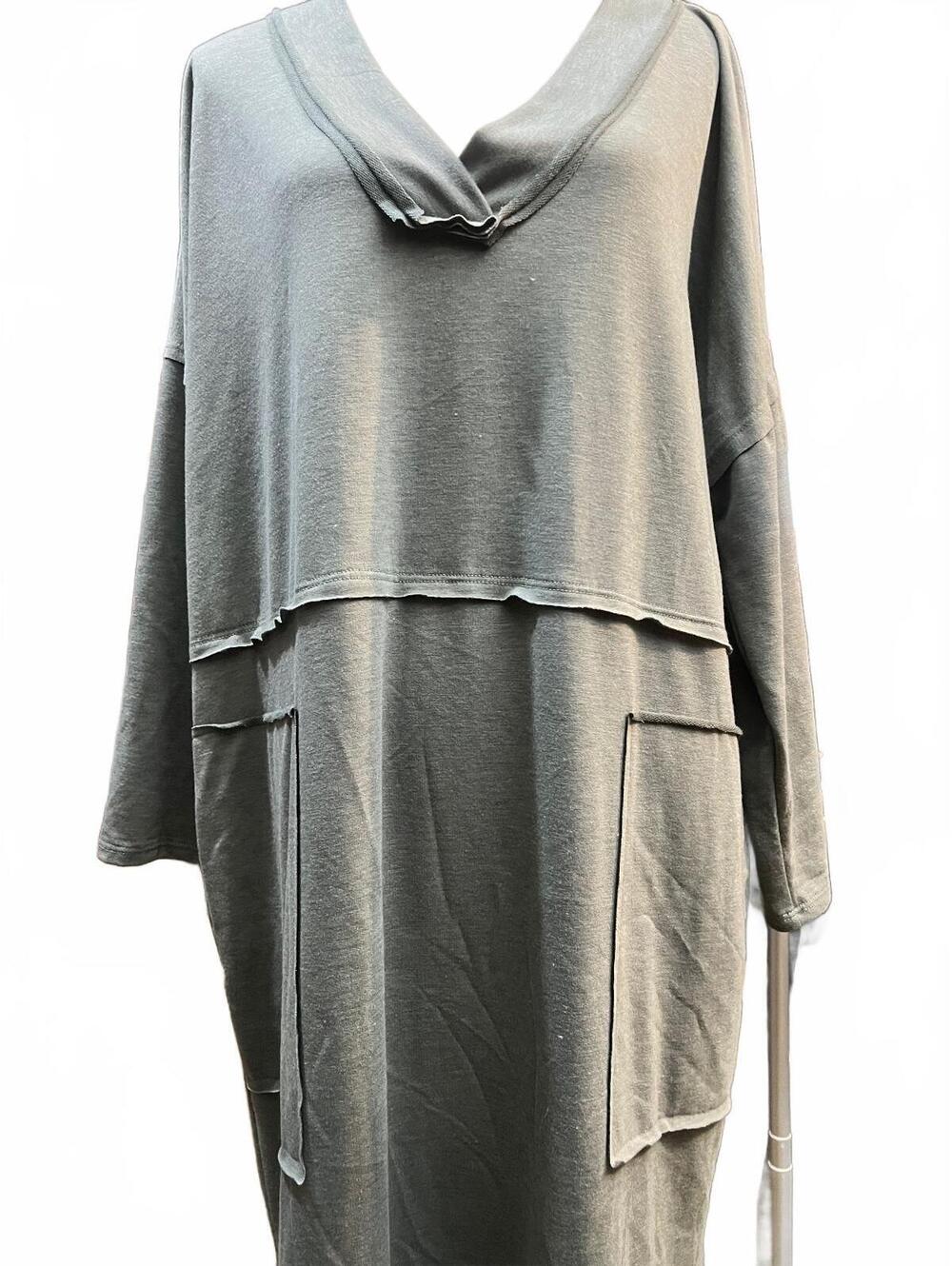 Three Bird Nest Olive Green V-Neck Midi Dress - Picture 3 of 7